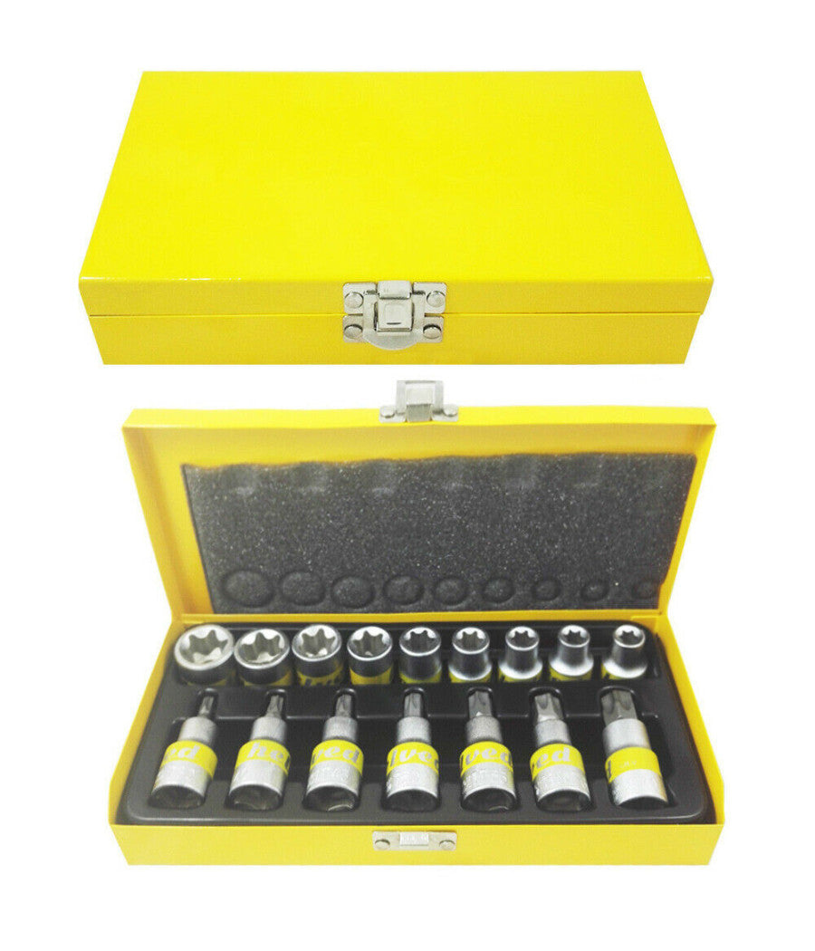 Kit Chiavi A Bussola Torx Maschio E Femmina Helved Da 16pz Cromovanadio Hld10118         