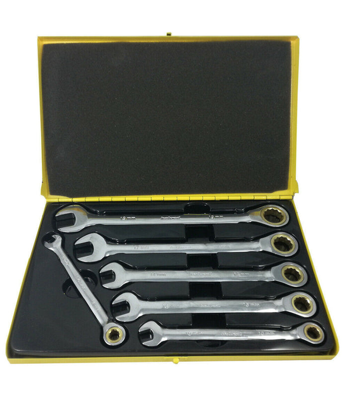 Kit Chiavi Combinate Fisse E A Cricchetto Helved Da 6 Pz Cromo Vanadio Hld10122         