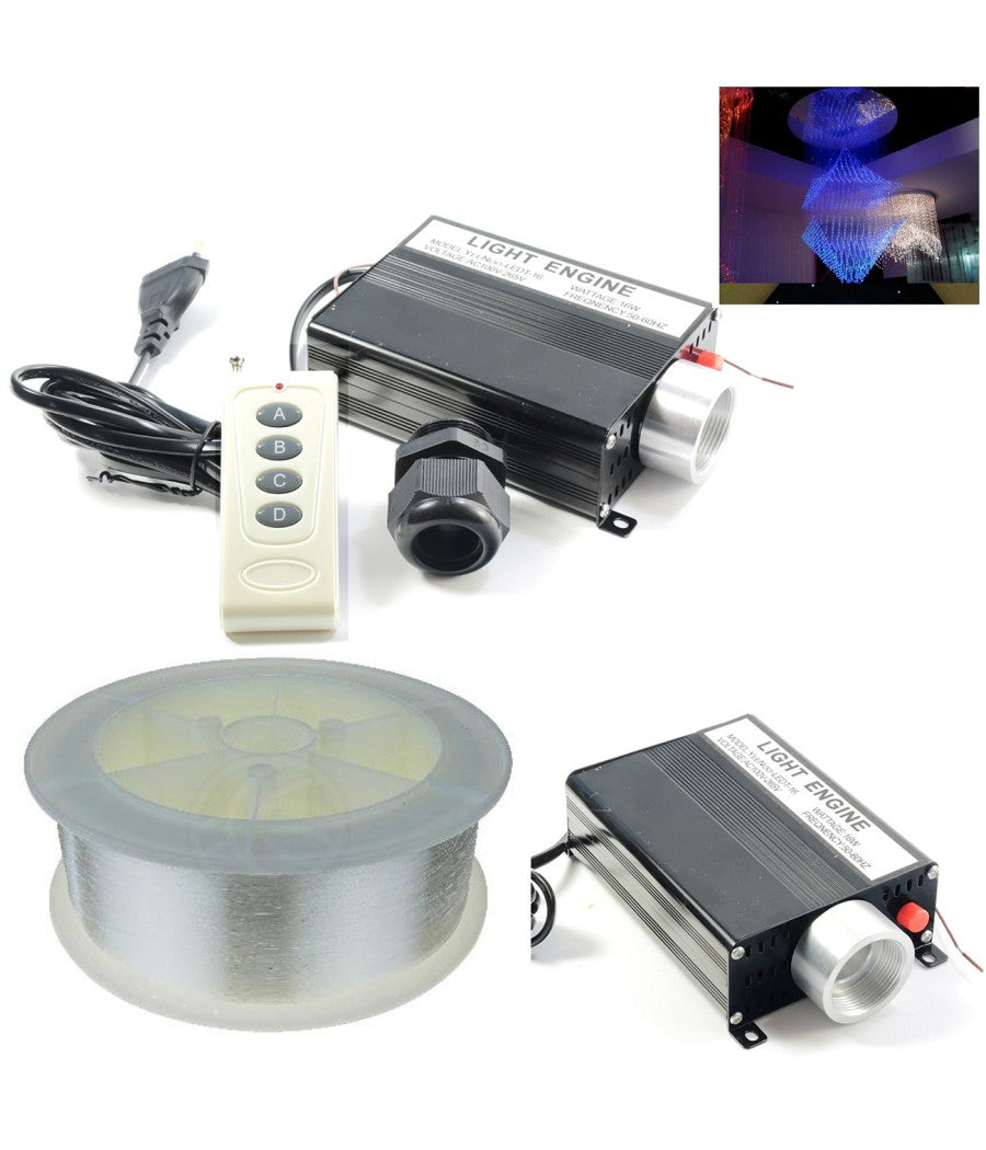 Kit Cielo Stellato Led Multicolore 16w + Rotolo Da 1500mt Fibra Ottica 16 Colori         