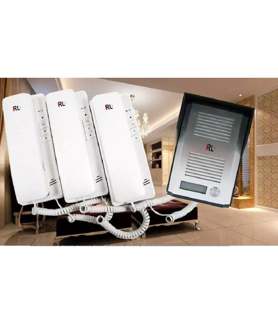 Kit Citofono Apriporta Cancello Tre Cornette 4 Fili Casa Ufficio Interfono         