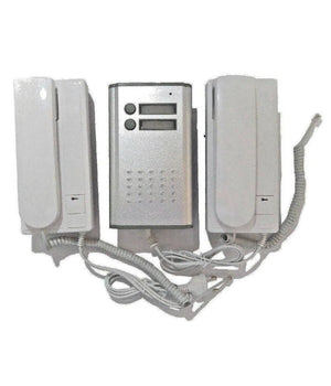 Trade Shop - Kit Citofono Bifamiliare Apriporta Cancello 4 Fili Due Cornette -        