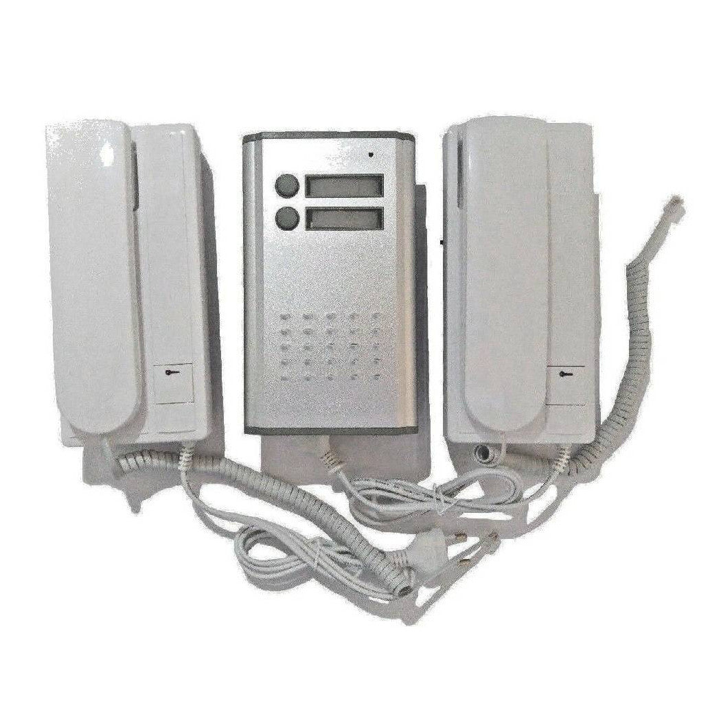 Kit Citofono Bifamiliare Apriporta Cancello 4 Fili Due Cornette         
