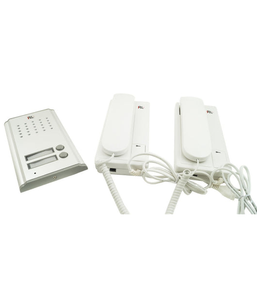 Kit Citofono Bifamiliare Cornetta Pulsante Apri Cancello 2 Citofoni Rl3208aa         