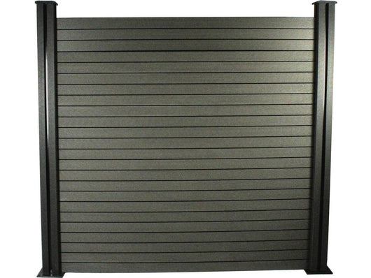 Kit recinzione di 8m in composito - Kit di fissaggio offerto - Grigio scuro