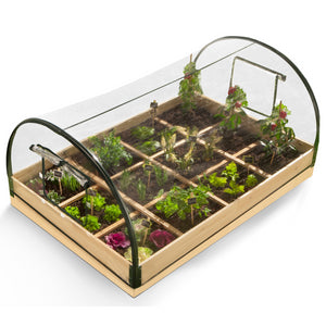 IDMarket - Kit completo di 3 vasche modulari per orto e serra di pomodori + traliccio + copertura