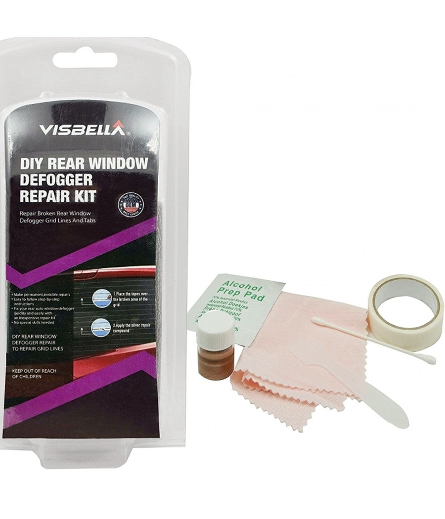 Trade Shop - Kit Completo Riparazione Finestre Vetro Sbrinatore Auto Lunotto Resina Perdite -