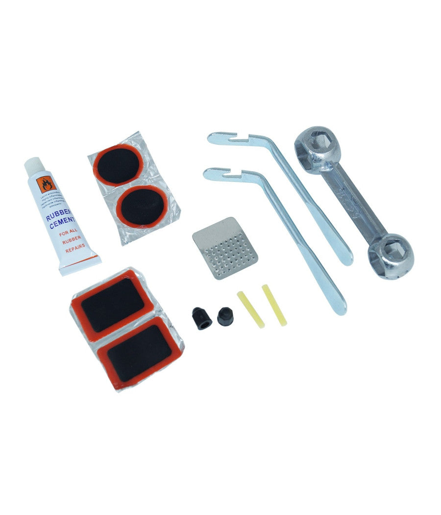 Kit Completo Riparazione Gomma Bici Bicicletta Bike Pneumatico Foro Bucatura         