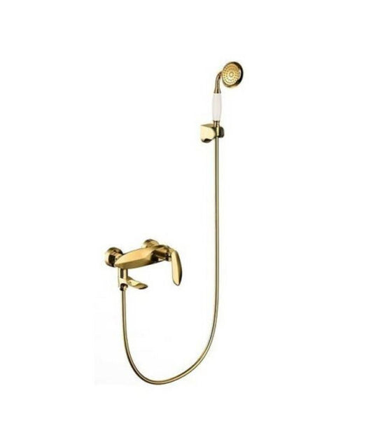 Kit Completo Rubinetto Miscelatore Vasca Da Bagno + Doccetta Dorata Luxury         