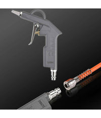 Kit Compressore Doppia Pistola Soffiaggio Aria Compressa Tubo 5mt Manometro 3pz         