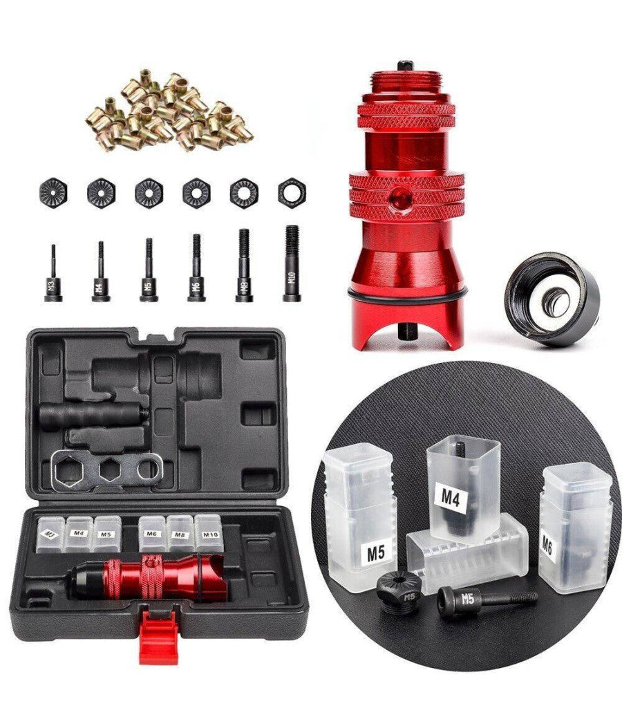 Kit Conversione Da Trapano A Rivettatrice Inserti Rivetti Filettati M3-m10 07445         