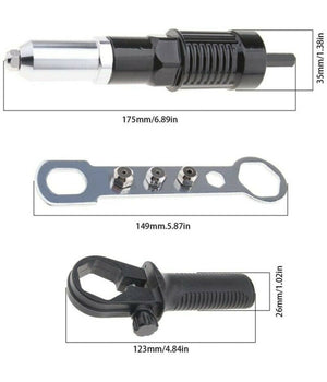 Kit Conversione Da Trapano Avvitatore A Rivettatrice Con Impugnatura Testine         