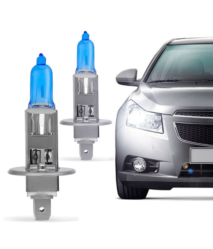 Kit Coppia Luci Fari Per Auto H1 8500k 12v 55w Xenon Halogen Bulb         