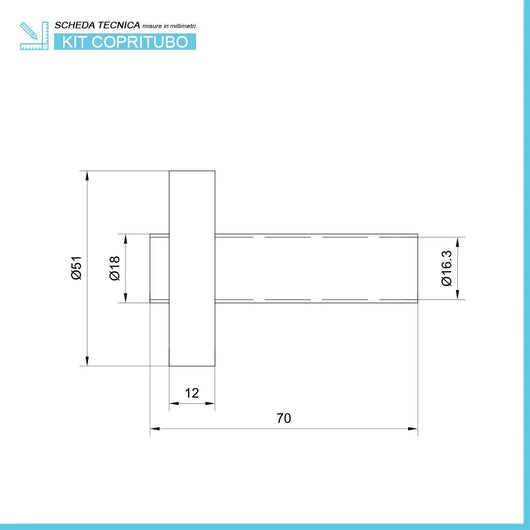 Kit copritubo per termoarredo universale in ottone con finitura bianca