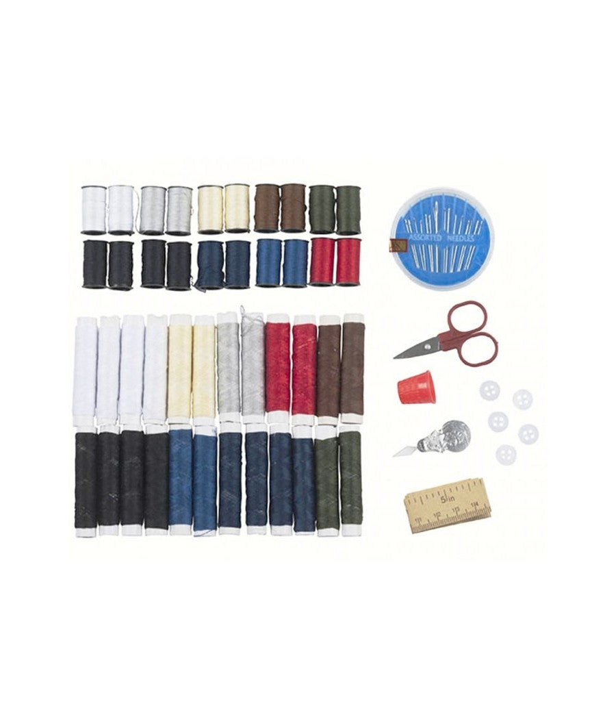 Kit Cucito Per Casa O Viaggio Da 68 Pezzi Con Forbice Metro Ditale Incluso         