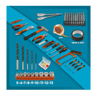 Trade Shop - Kit Da 100 Pezzi Completo Di Attrezzi Con Trapano Avvitatore A Batteria Valigietta         