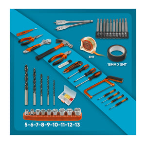 Trade Shop - Kit Da 100 Pezzi Completo Di Attrezzi Con Trapano Avvitatore A Batteria Valigietta         