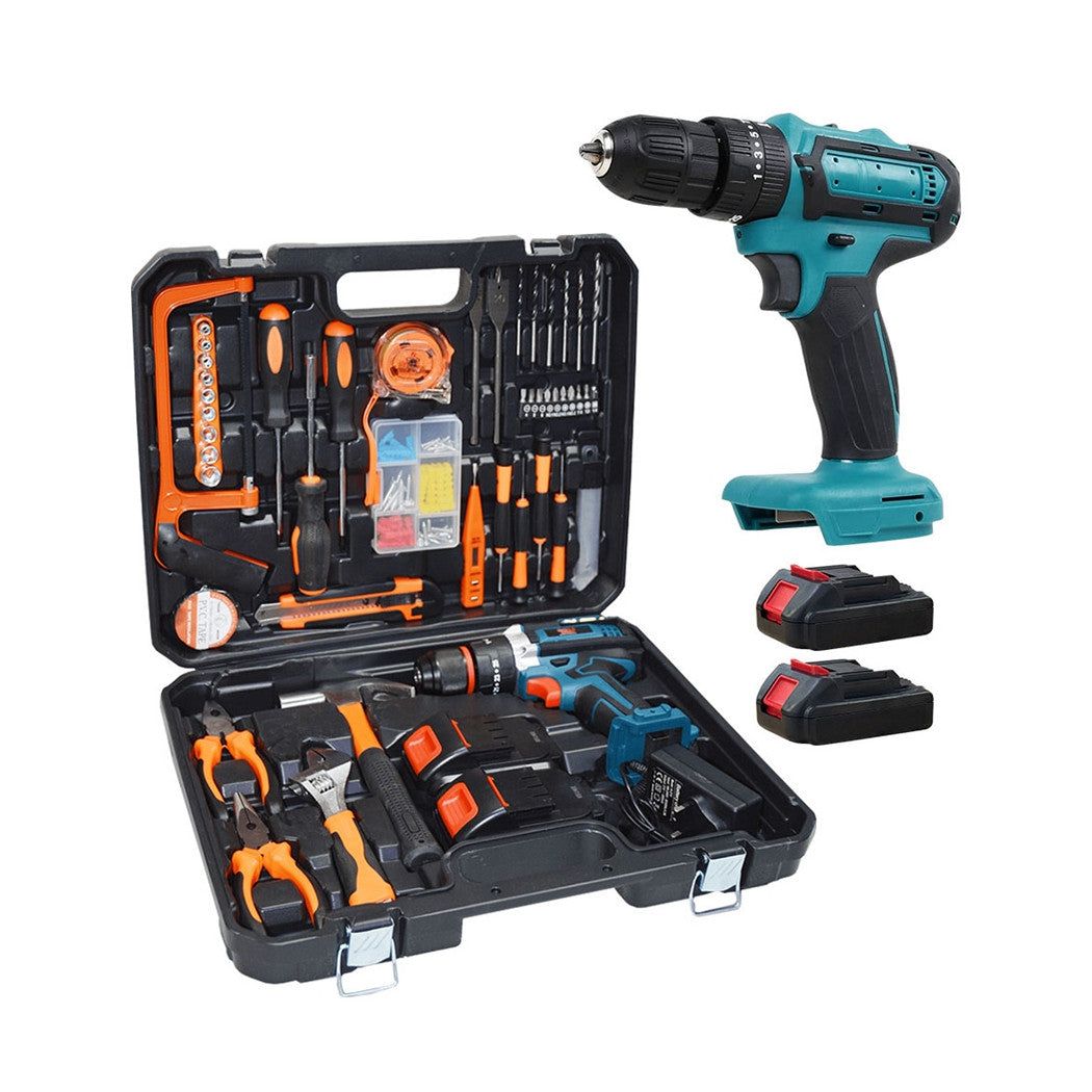 Trade Shop - Kit Da 100 Pezzi Completo Di Attrezzi Con Trapano Avvitatore A Batteria Valigietta         