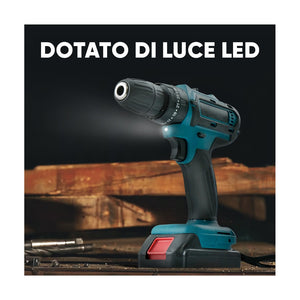 Trade Shop - Kit Da 100 Pezzi Completo Di Attrezzi Con Trapano Avvitatore A Batteria Valigietta         