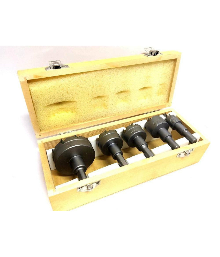 Kit Di 5 Frese A Tazza Hss Denti In Metallo Duro Da 18 30 32 35 55 Mm Per Muro         