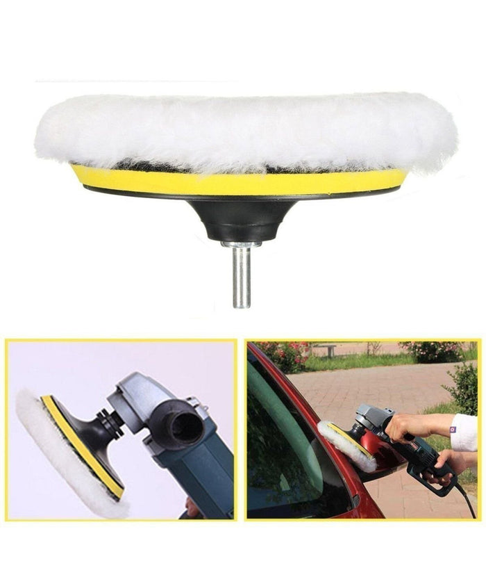 Kit Di 6 Spugne Disco Velcro Lucidante Con Adattatore Per Lucidatura Auto 3 5 6"         