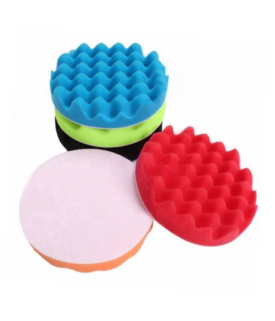 Kit Di 6 Spugne Disco Velcro Lucidante Con Adattatore Per Lucidatura Auto 3 5 6"     -diametro 6"   -