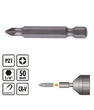 Kit Di Bits 3 Pz Bit Inserti Per Avvitatore 50mm Gambo 1/4" Magnetico Cr-v 91935         