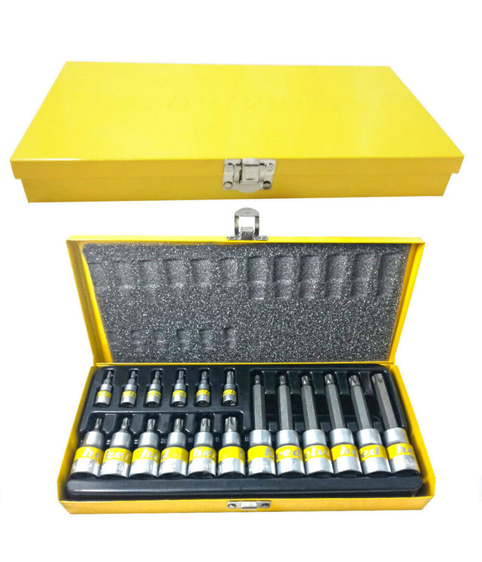 Kit Di Bussole Esagonali 18 Pezzi Cromo Vanadio Helved Hld10119 In Acciaio Cromo         