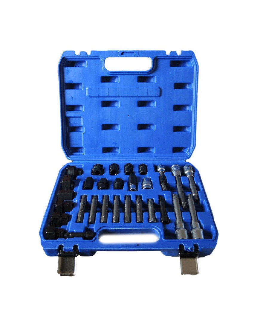 Kit Di Chiavi 30 Pezzi Per Smontaggio Puleggia E Alternatore Motore Auto         