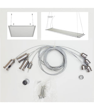 Kit Di Fissaggio Per Pannelli Led A Sospensione Soffitto Cavetto Cordino Filo         