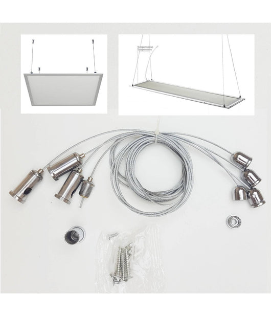 Kit Di Fissaggio Per Pannelli Led A Sospensione Soffitto Cavetto Cordino Filo         