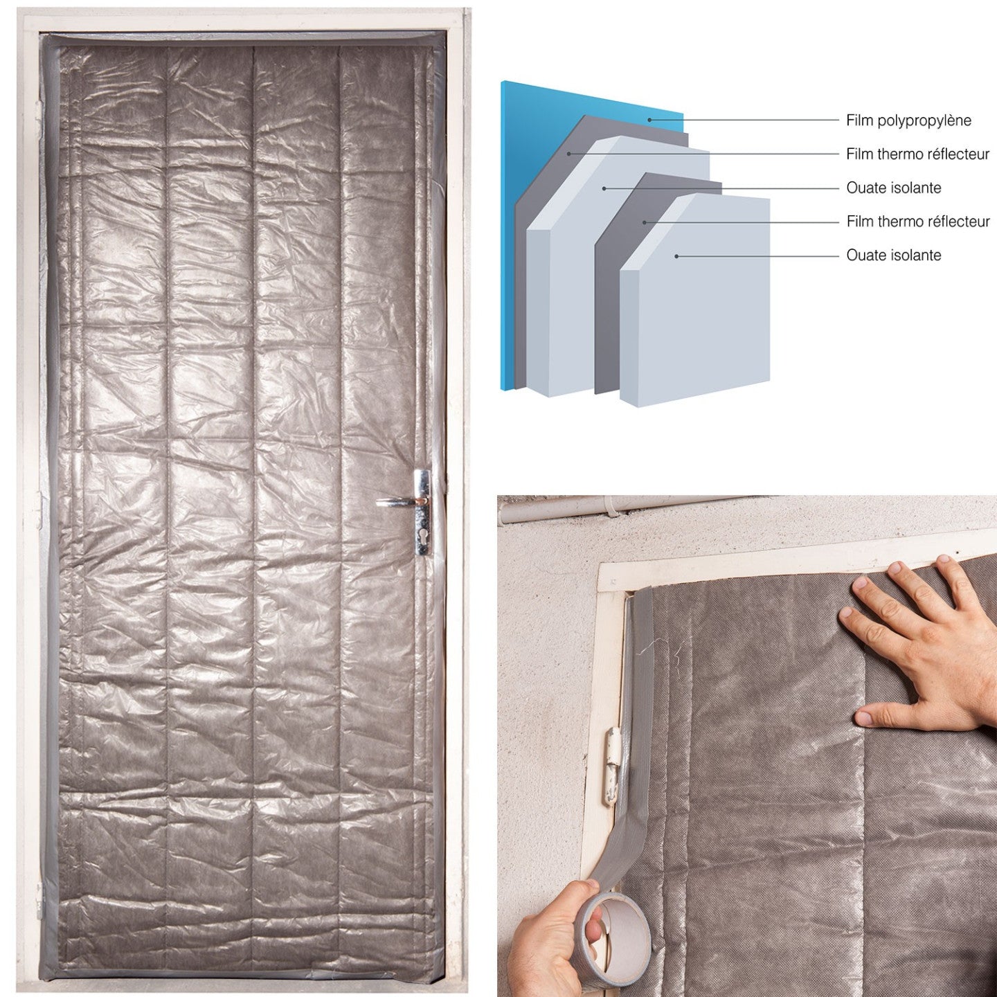 IDMarket - Kit di isolamento per porta de servicio 210 x 85 cm