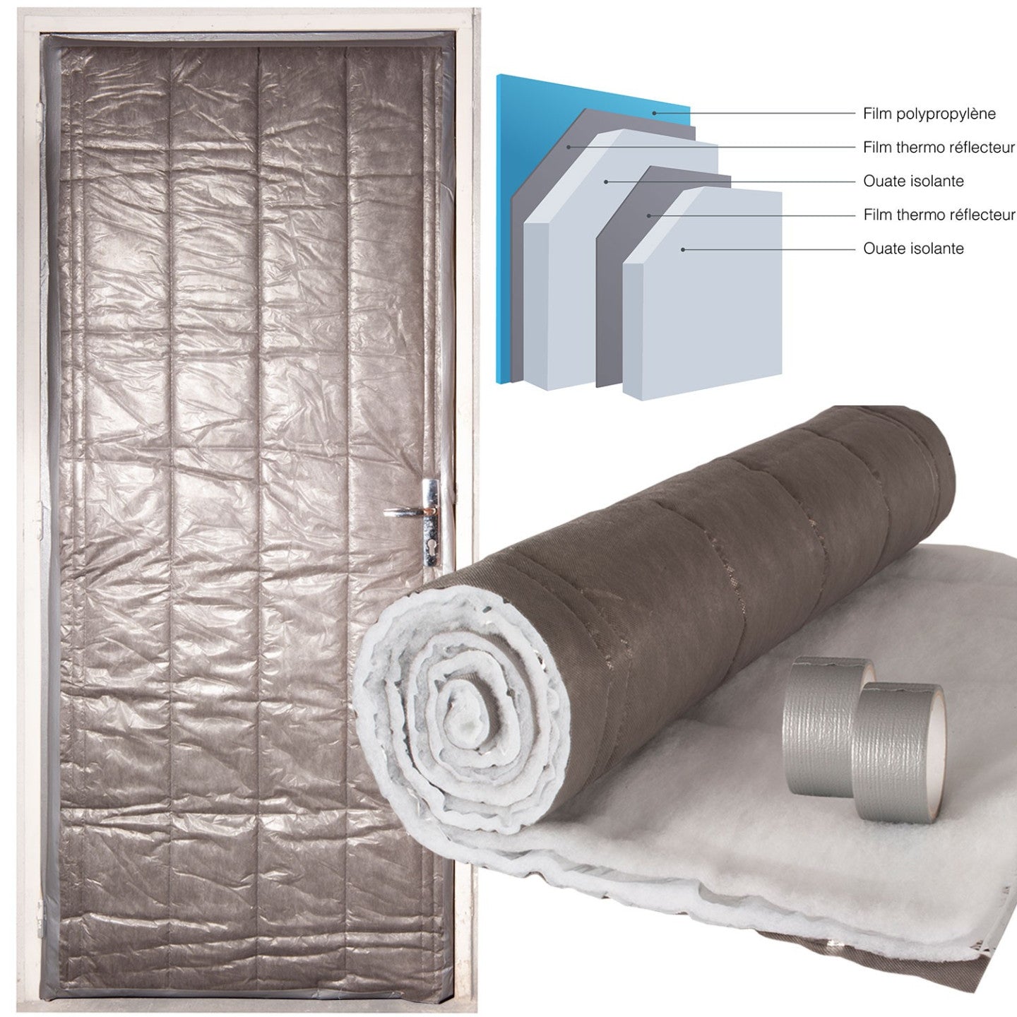 IDMarket - Kit di isolamento per porta de servicio 210 x 85 cm