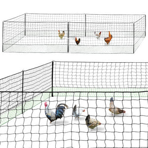 IDMarket - Kit di recinzione in rete per polli da 12 M con 6 pali a doppia punta