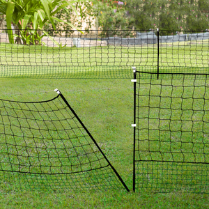 IDMarket - Kit di recinzione in rete per polli da 12 M con 6 pali a doppia punta