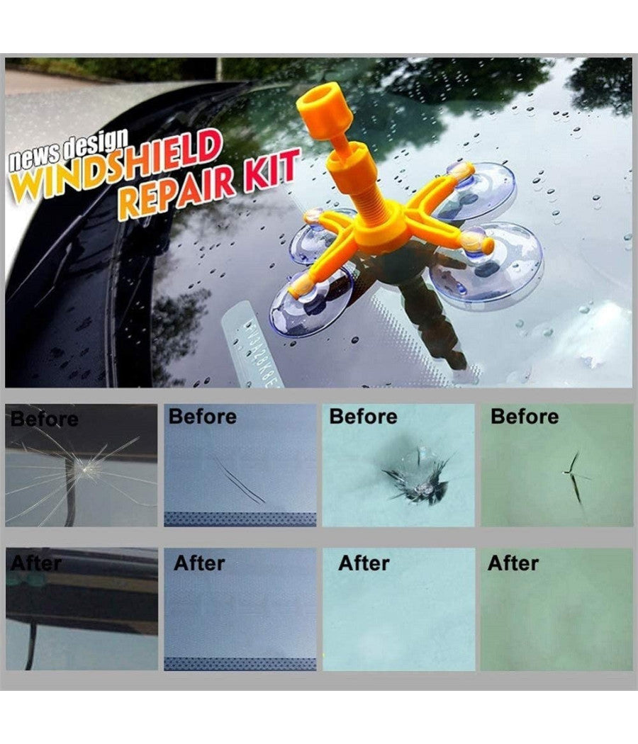 Kit Di Riparazione Parabrezza Per Auto Set Strumenti Fai Da Te Vetro Con Resina         