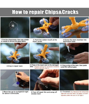 Kit Di Riparazione Parabrezza Per Auto Set Strumenti Fai Da Te Vetro Con Resina         