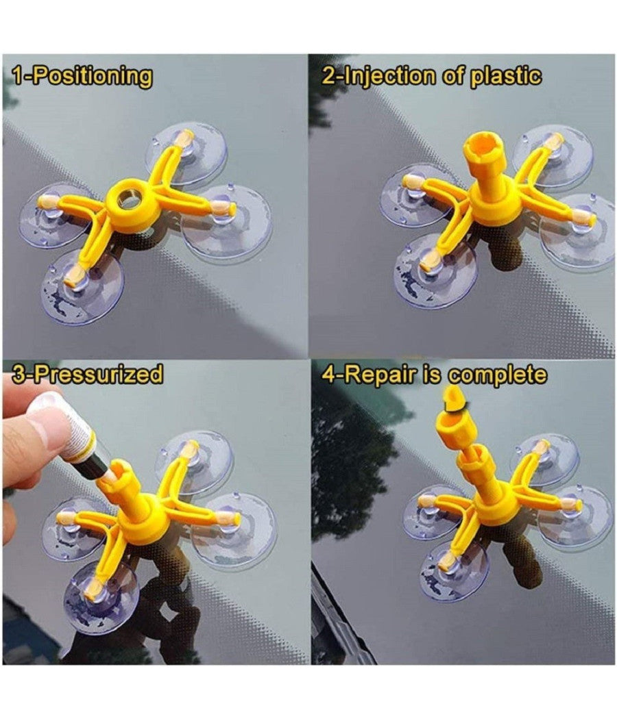 Kit Di Riparazione Parabrezza Per Auto Set Strumenti Fai Da Te Vetro Con Resina         