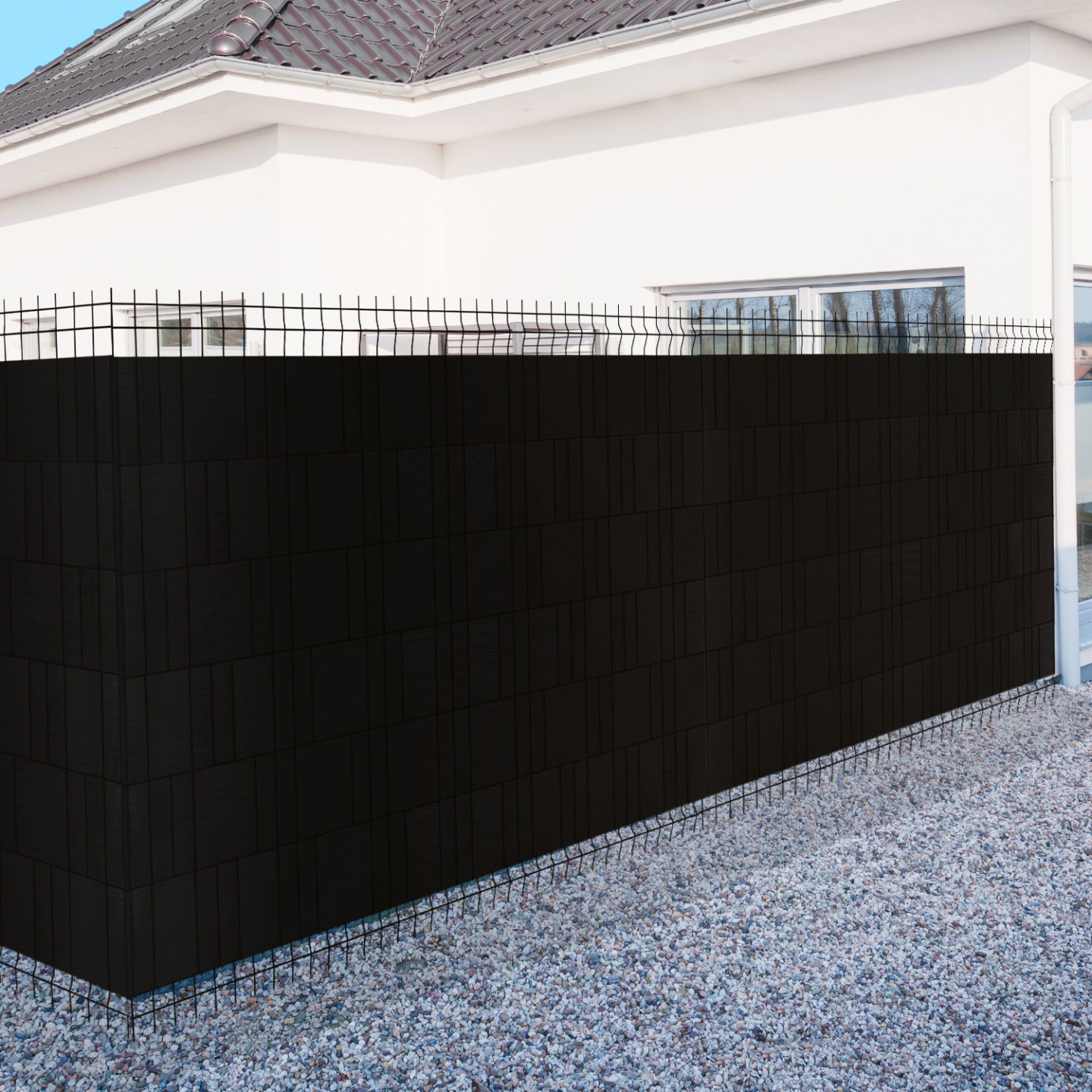 IDMarket - Kit di stecche orizzontali nere flessibili in PVC 35 M