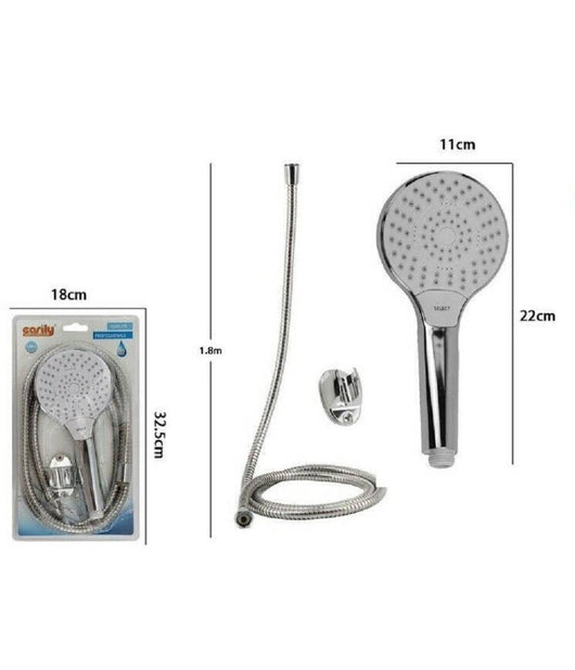 Trade Shop - Kit Doccetta 69330 Doccino Soffione Bagno Doccia Tasto Select Laccio 1,8mt Staffa -