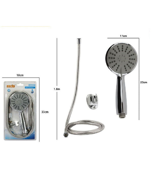 Kit Doccetta Doccino Bagno Tondo Soffione Doccia Con Laccio 1,8mt Staffa 69049         