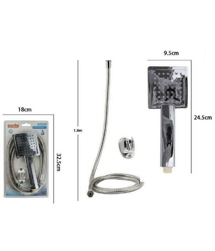 Kit Doccetta Doccino Quadrato Soffione Doccia Bagno Laccio 1,8 Mt Staffa 69304         