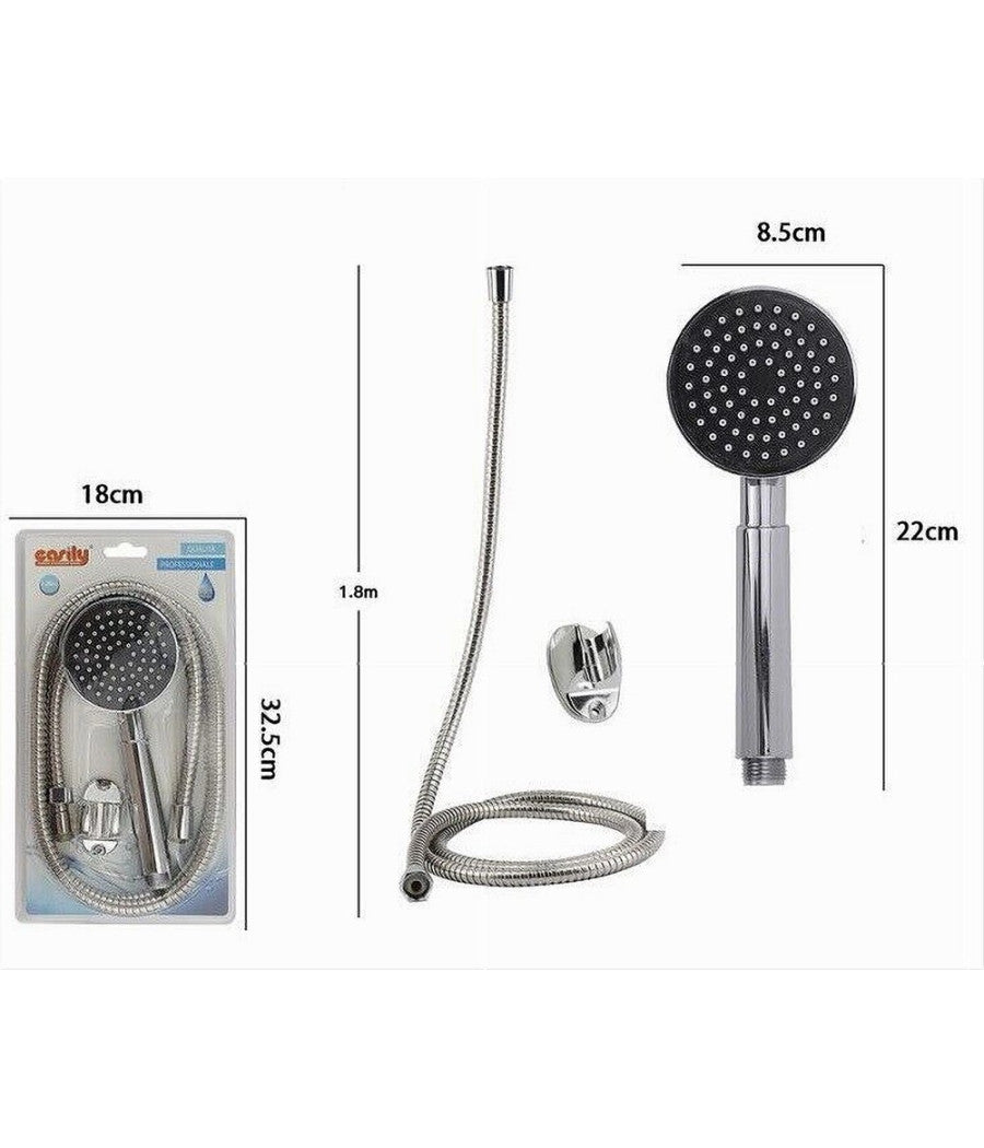 Kit Doccetta Doccino Rotondo Soffione Bagno Doccia Con Laccio 1,8mt Staffa 69296         