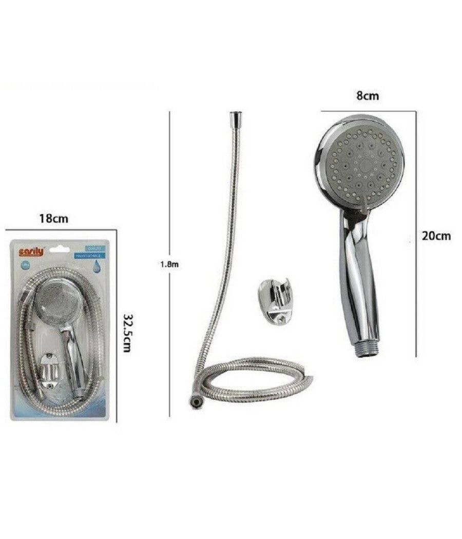 Kit Doccetta Doccino Soffione Bagno Doccia Tondo Laccio 1,8 Metri Staffa 69344         