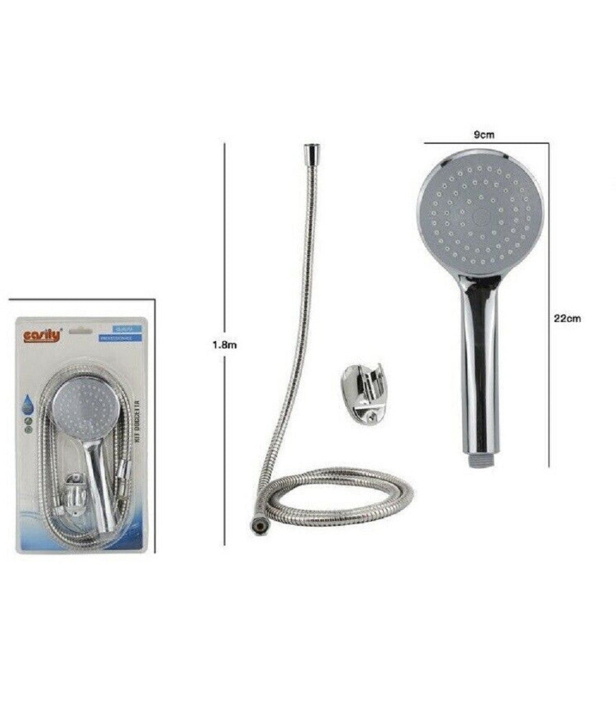 Kit Doccetta Doccino Soffione Doccia Bagno Con Laccio 1,8mt Staffa 69078 Rotonda         