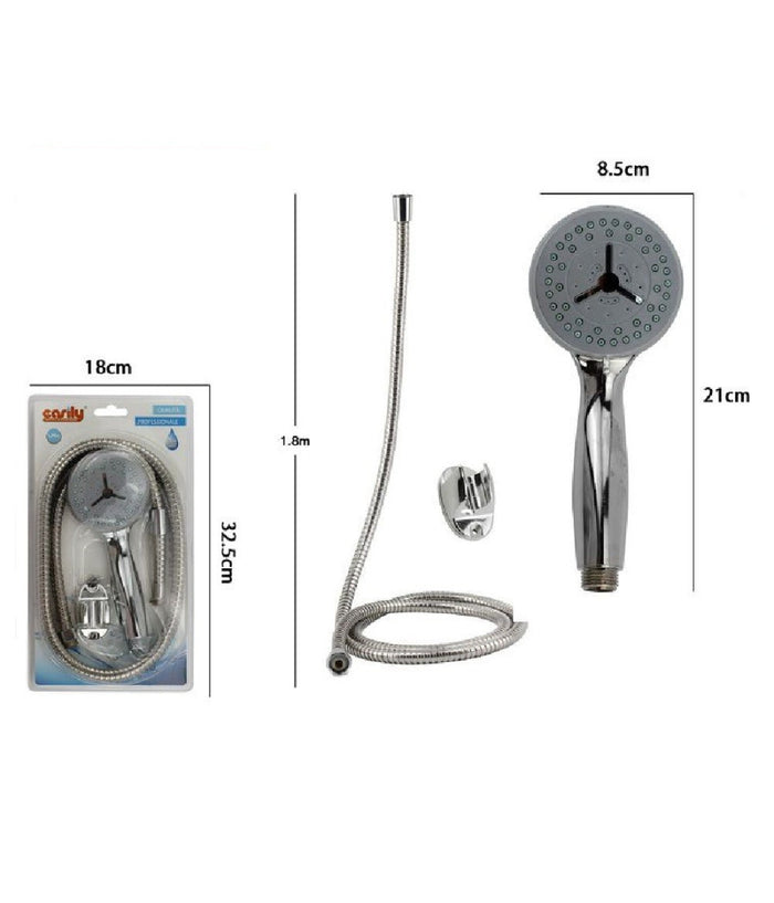 Trade Shop - Kit Doccetta Doccino Soffione Doccia Tondo Con Laccio 1,8mt Staffa 69294 Bagno -