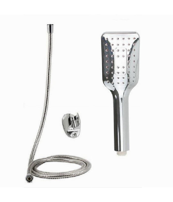 Kit Doccetta Doccino Soffione Rettangolare Doccia Bagno 59231 Laccio 1,8mt Staffa         