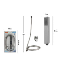 Kit Doccetta Doccino Squadrata Bagno Soffione Doccia Laccio 1,8 Mt Staffa 69302         