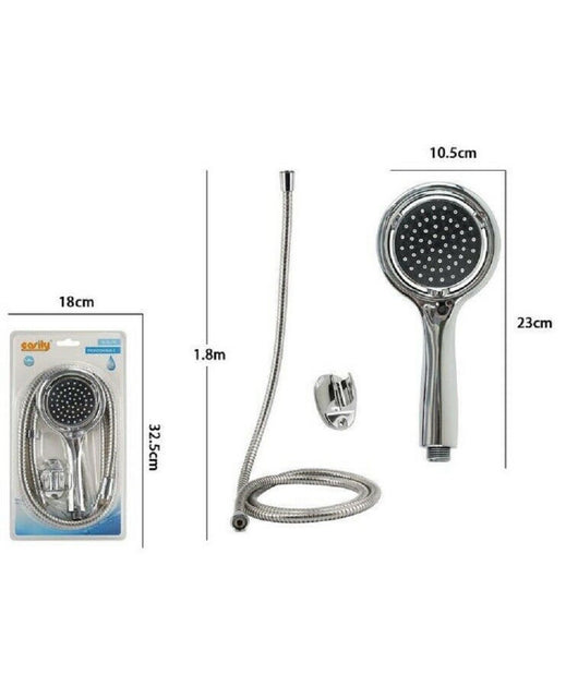 Kit Doccetta Doccino Tondo Soffione Doccia Con Laccio 1,8 Mt Staffa Bagno 59169         