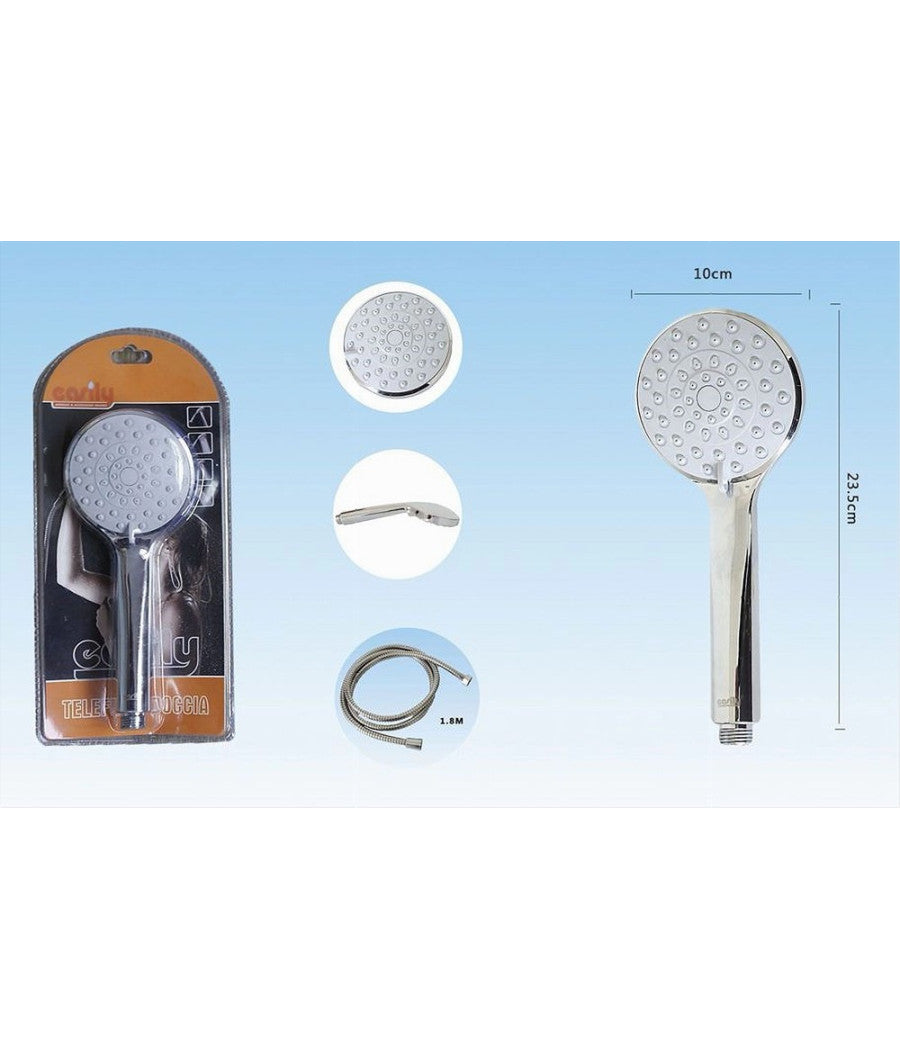 Kit Doccetta Soffione Per Doccia Telefono Multigetto Con Tubo 1,8 Mt Bagno 52042         