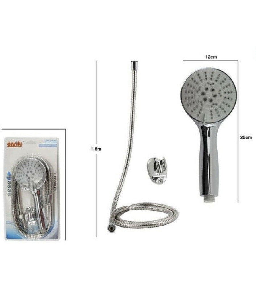 Kit Doccetta Tonda Bagno Doccino Soffione Doccia Con Laccio 1,8mt Staffa 69106         